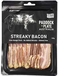 Paddock to Plate Streaky Bacon 140g