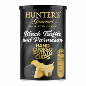Hunter's Black Truffle and Parmessan Chips Canister CTN (12x 150g)